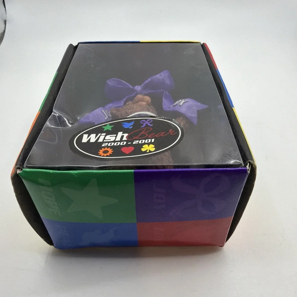 Wish Bear Christmas‎ Ornament 2000 2001  purple What's your wish